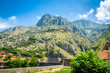 Fototapeta na wymiar Mountains near old town Kotor, Montenegro.