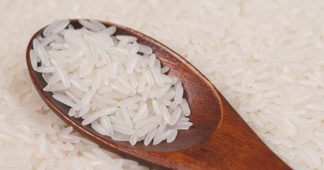 White rice and spoon