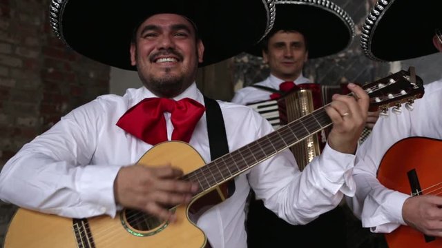 Mexican musician mariachi playing music 