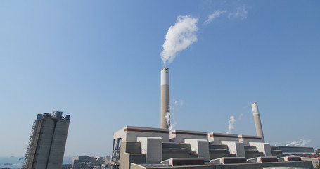 Smoke from chimney in factory