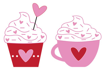 Valentines Coffee and Cupcake