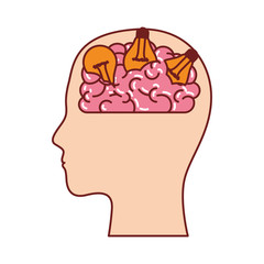  human head face brain science mind intelligence vector illustration