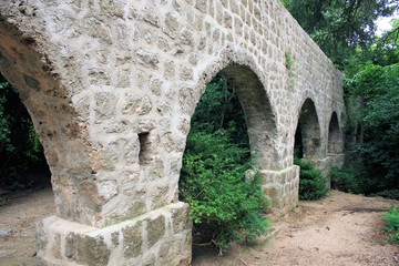 Fototapeta na wymiar medieval wall in Trsteno, near Dubrovnik, Croatia