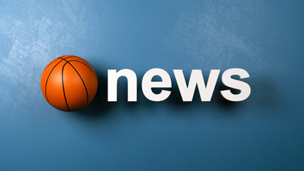 Basketball and News Text Against Wall