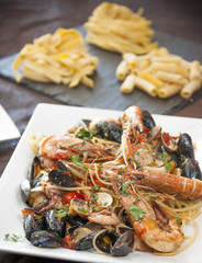 pâtes aux fruits de mer 