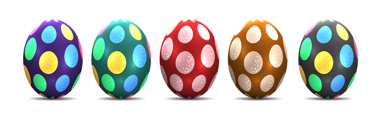 Luxury shiny colorful easter eggs vector graphic. Ostereier, Eier, Ostern, nebeneinander, farbig, bunt, gefärbte.