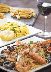 pâtes italiennes aux fruits de mer