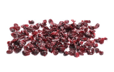 Dried cranberries, Vaccinium macrocarpon, isolated on white background