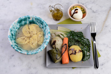 Vegetarian appetizer with vegetables and vegetables