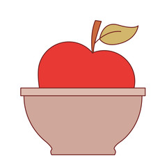 apple fruit natural health agriculture bowl vitamin vector illustration
