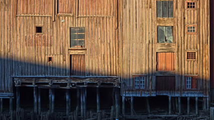 Holzfassade in der Altstadt von Trondheim