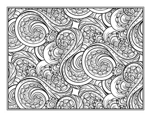 Octopus tentacles ornamental coloring page for art therapy