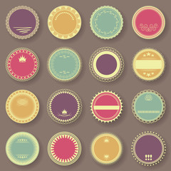 Grunge stamp collection. Set of templates of labels. Bright colors