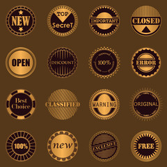 Collection of stamps. Set of labels. Luxury design
