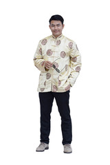 Fototapeta premium Chinese man in traditional, isolated background with clipping path.