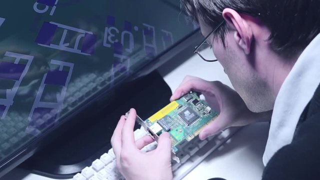 The designer of electronics is developing a new device. Quality control, elimination of defects in the electronic device before mass production.