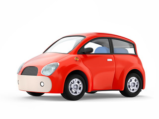 Fototapeta na wymiar small cute red car