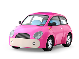 small cute pink car