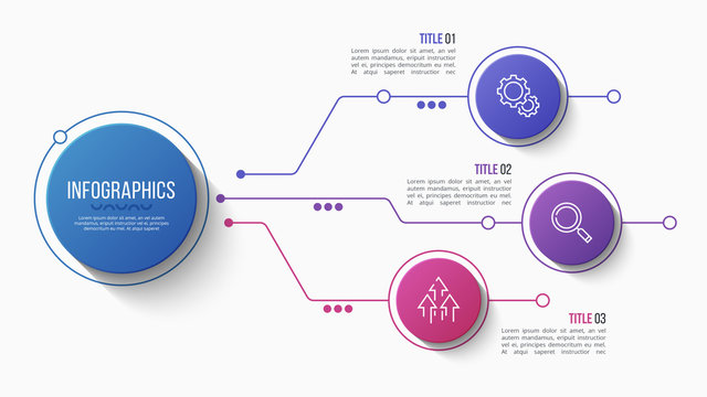 Vector 3 Options Infographic Structure Chart