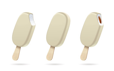 Ice cream. White Chocolate Glaze