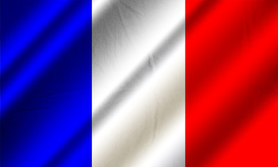 Obraz premium Authentic colorful textile flag of France