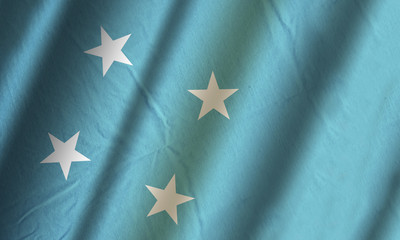 Authentic colorful textile flag of Micronesia