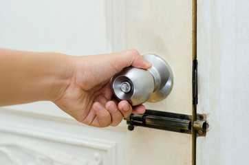 Knob door wooden door White stainless door knob or handle, hand knob door hand press door lock knob