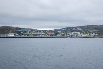 Fototapeta na wymiar The city of Hammerfest in Finnmark county, Norway. 