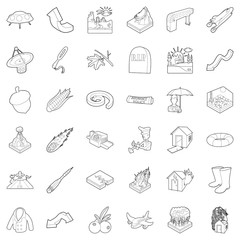Atmospheric icons set, outline style