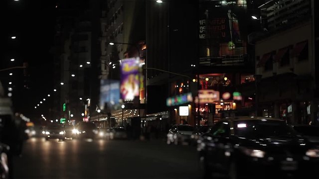 Corrientes Avenue, in Buenos Aires, Argentina. 