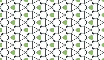 Naklejka premium Ancient Geometric pattern in repeat. Fabric print. Seamless background, mosaic ornament, ethnic style. 