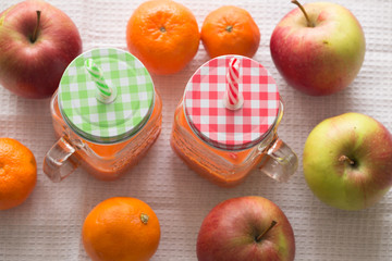 healthy food, fruit and vegetable juice.