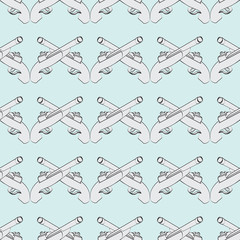Seamless background with dueling pistols