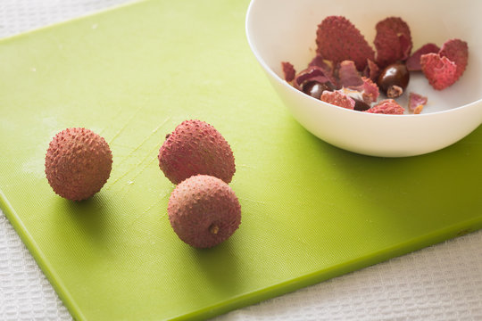 Lychee on the table.