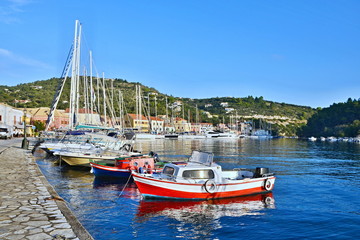 Greece,island Paxos-morning in the harbor Gaios