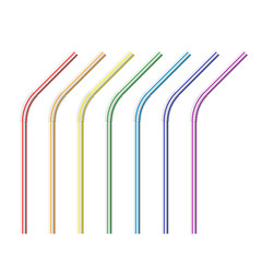 Vector realistic drinking straws striped