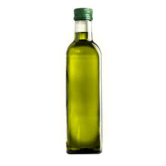 bottle of olive oil on a white background isolation