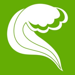 Ocean or sea wave icon green