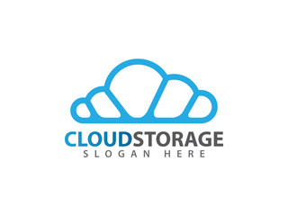 vector online cloud storage logo design