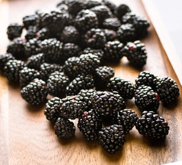 Blackberries  on wooden background
