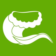 Curling and cracking wave icon green