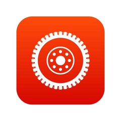 Gear wheel icon digital red