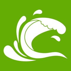 Water wave splash icon green