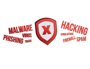 Cyber attack concept on a technology interface