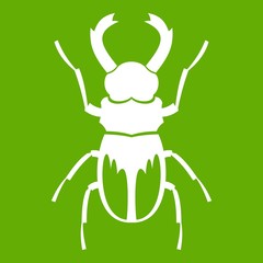 Rhinoceros beetle icon green