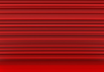 3d rendering. abstract luxury stack of long Red Horizontal strip bars wall background