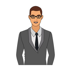 Businessman cartoon profile icon vector illustration graphic design