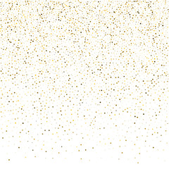 Golden glitter sparkle bubbles champagne particles stars on white background,  holiday concept © writerfantast