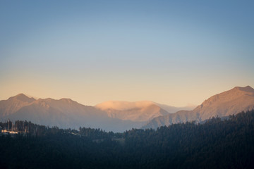 sunset in the mountains