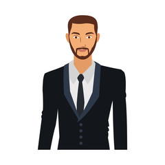 Businessman cartoon profile icon vector illustration graphic design